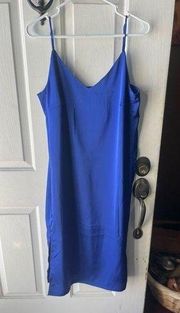 Royal blue silky dress