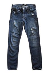 XPRESS Stretch Jeans, mid rise denim leggings, distressed