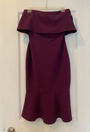 Plum colored strapless dress by  size 0