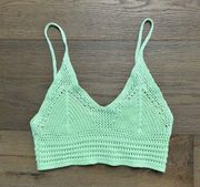 Double Zero crochet crop top in lime green, women’s size small