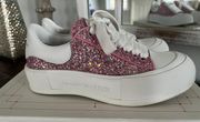 Oversized Sneaker Pink Reflective Glitter Sz 36