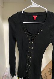 Black Tie Up Sweater