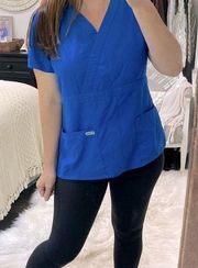 Greys Anatomy Royal blue nurses scrub top size large