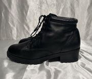 Vintage  Leather Lug Sole Ankle Boots Wmns 11 M