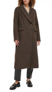 NWT  Double Breasted Houndstooth Coat Large