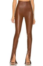 Amanda Uprichard x REVOLVE Malta Leather Pants in Brown Medium New