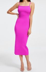 Square Neck Sleeveless Scuba Midi Dress