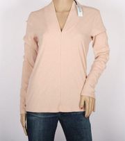 Prologue Blush Ribbed Knit Long Sleeve V-Neck NWT