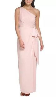 Vince Camuto One-Shoulder Side-Bow Gown Women's Plus 14 Blush Pink Maxi NWT