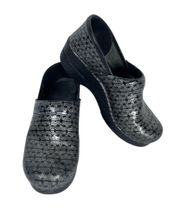 Clogs Metallic Silver and Black Mule