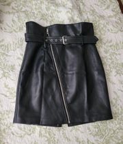 Black Asymmetrical Zip Up Skirt