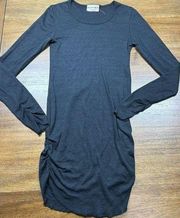 MATERNITY Black Knit Ruched T Shirt One Size Fits S to M