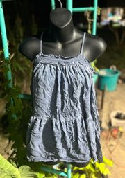 Andrew Blue BoHo Style Off the Shoulder Blue Blouse  SZ M