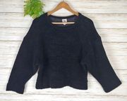 La't L' Agence Black Dolman Sleeve Boucle Sweater