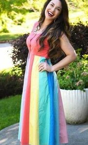 Wildflower Clothing Rainbow La La Land Midi Dress Sz.S NWT