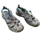Keen Whisper Sandals Dark Shadow Ceramic Grey Gray Blue Sandal Gorpcore size 8.5