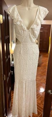 Angel Biba NWT  White Lace Pattern Size Small Dress