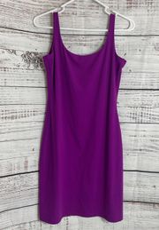 tank dress womens medium mini sleeveless bodycon mauve Barbie Y2K