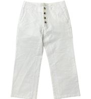 Brochu Walker Women's Size S Linen Blend Button Front Straight Leg Cropped Pants