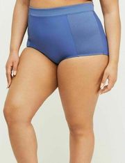 NEW LANE BRYANT CACIQUE BIJOU BLUE RIBBED PANEL HI