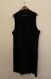 Eileen Fisher 100% Merino Wool Sleeveless Long Duster Vest Cardigan Sweater XL