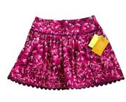 Kika Vargas X Target Skirt Pink Mum Floral Scalloped Edges Pockets Mini Size 8