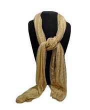 New Handmade Gold Silk Sparkling Scarf 16 x 31 inches A44