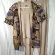 R&M Richards Karen Kwong 2 Piece Set Blouse and Pants Size 18 WP