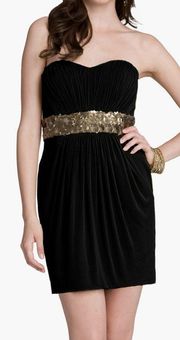 Robert Rodriguez Strapless Sequin Trim Mini Dress