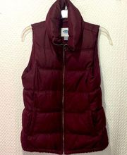 Old Navy Vest Jacket Womens Size Small Maroon Puffer Warm.