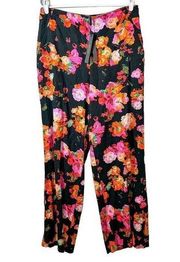 NWT Robert Rodriguez Floral Linen Blend Wide Leg Pants Size 10