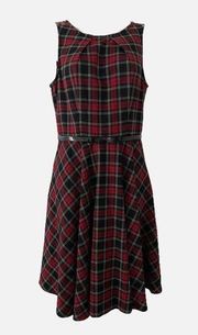 Elle Holiday Hostess Plaid Belted Bow Dress Size S Small NWT