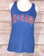 5th & Ocean Blue and Red Chicago Cubs Racerback Tank Top Size S