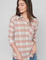 BKE lace up plaid button down size xs