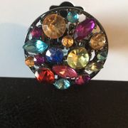 Badgley Mischka Multi Color Stones Adj. Ring