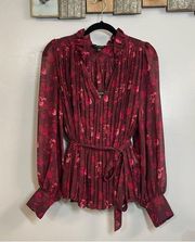 Banana Republic Floral Long Sleeve Blouse Size Extra Small