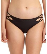 California Waves Caged Bikini Swim Bottom Black