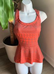 Coral Peplum Top