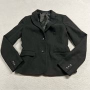 Uniqlo Black Wool Blend Classic 2 Button Blazer Size 4 NWOT