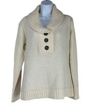 Natural Reflections Womens Cowl Neck Knit Pullover Sweater Size S Cream