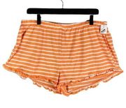 Pajama Shorts Orange Striped Women's Grayson Threads Soft Sleepwear Large