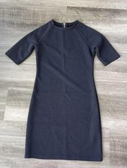 Glamorous Navy Ribbed Mini Dress XS Zip