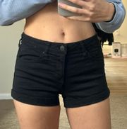 Denim Black Shorts