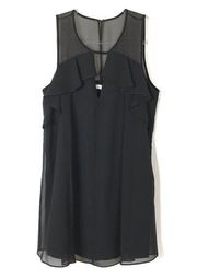 BCBGeneration | Black Sleeveless Illusion Ruffle Mini Dress