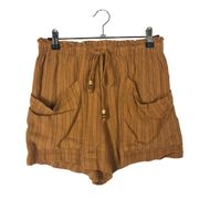 Urban Outfitters UO Orange Linen Blend High Rise Shorts S