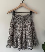 NWT  Floral Smocked Waist Ruffle Mini Skirt Lined Polyester Lightweight M