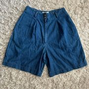 Talbots Vintage 90’s Dark Denmin High Rise/Pleated Jean Shorts Womens 6P Pockets