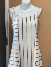 Ellison beige striped spaghetti strap dress