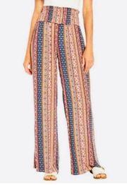 Three Dots Boho Print Pull On Pants Size Medium