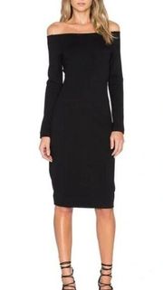 L’agence Black Daphne Off Shoulder Dress Size XS